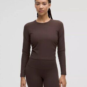 All It Takes Ribbed Nulu Long-Sleeve Shirt - Espresso